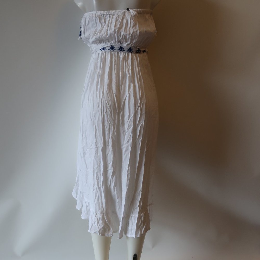 NWT TINA DEMEL RUFFLE SLEEVELESS HIGH LOW DRESS L* - Picture 6 of 8